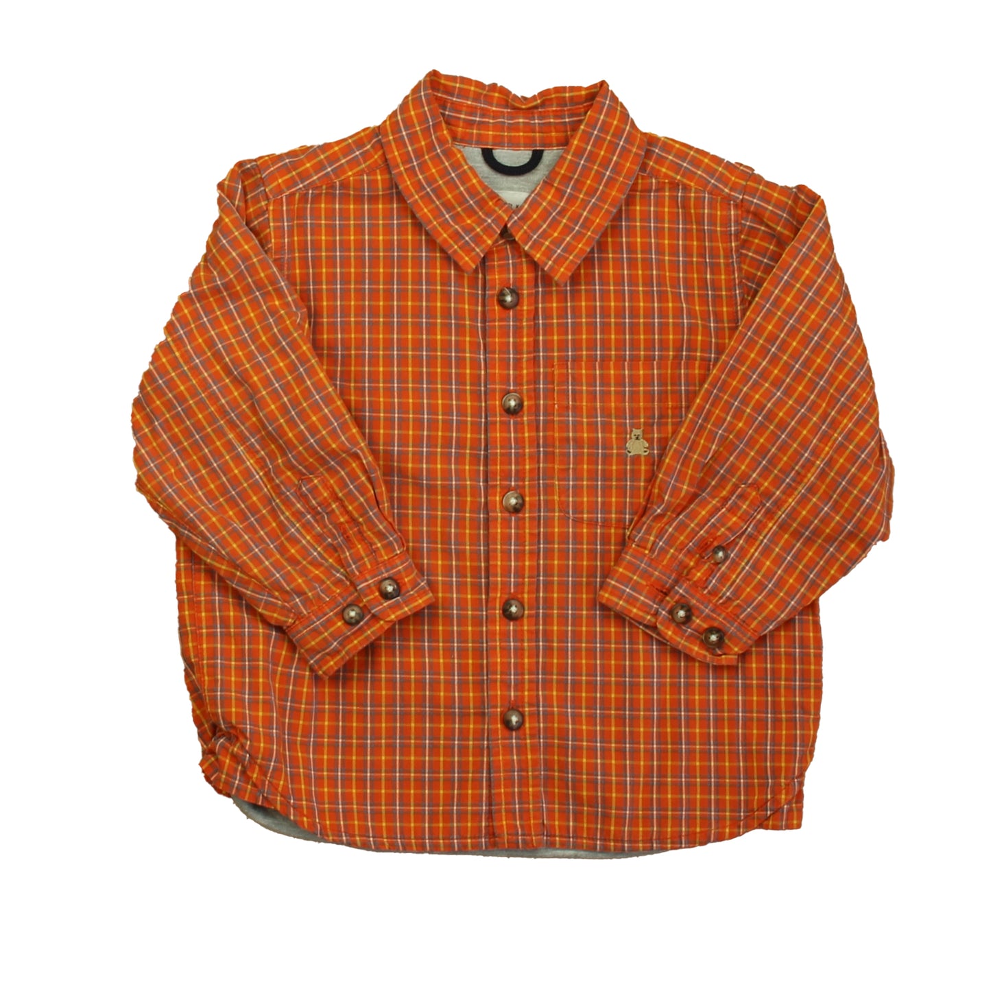 Gap Boys Orange Plaid Button Down Long Sleeve Size: 2T Orange Plaid