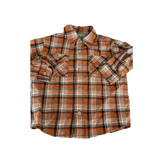 Gymboree Boys orange | plaid Button Down Short Sleeve Size: 18-24 months orange | plaid