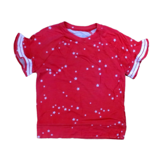 Rockets Of Awesome Girls Orange Red | White Stars Short Sleeve Shirt Size: 8 Years Orange Red | White Stars