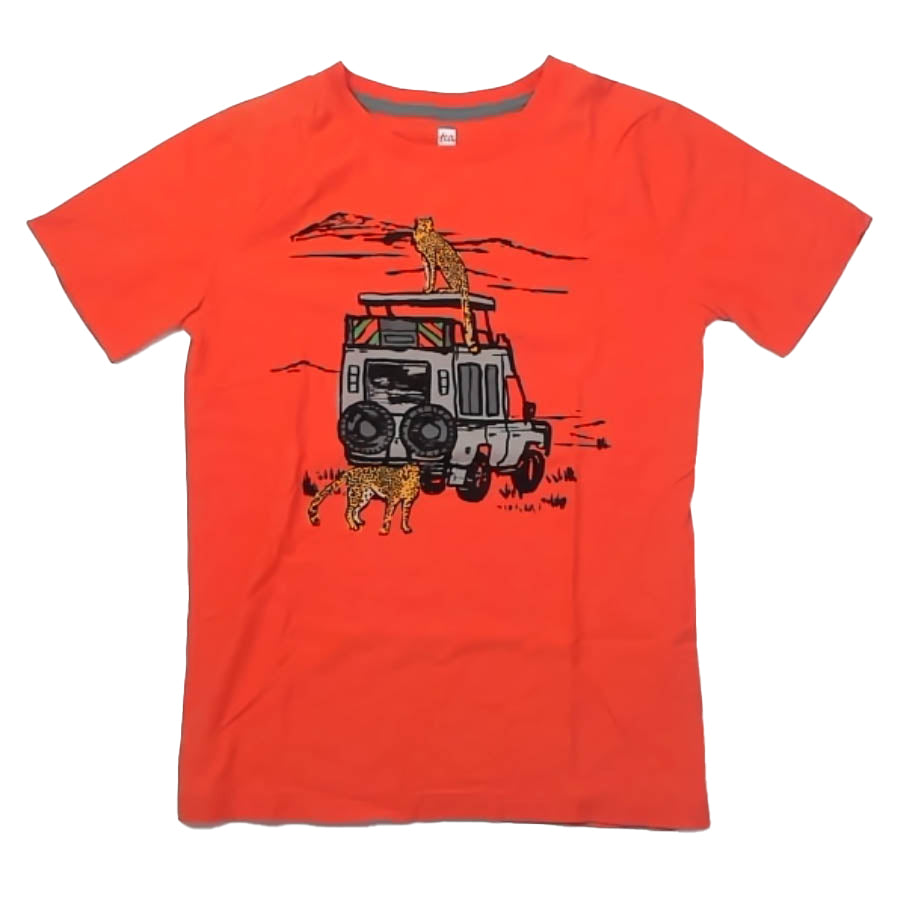 Tea Collection Boys Orange Safari Long Sleeve T-Shirt Size: 12 Years Orange Safari