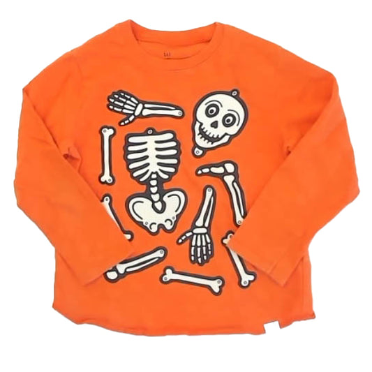 Gap Boys Orange Skulls Long Sleeve T-Shirt Size: 5T Orange Skulls