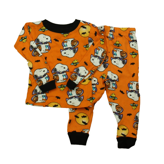 Peanuts Boys Orange Snoopy 2-piece Pajamas Size: 2T