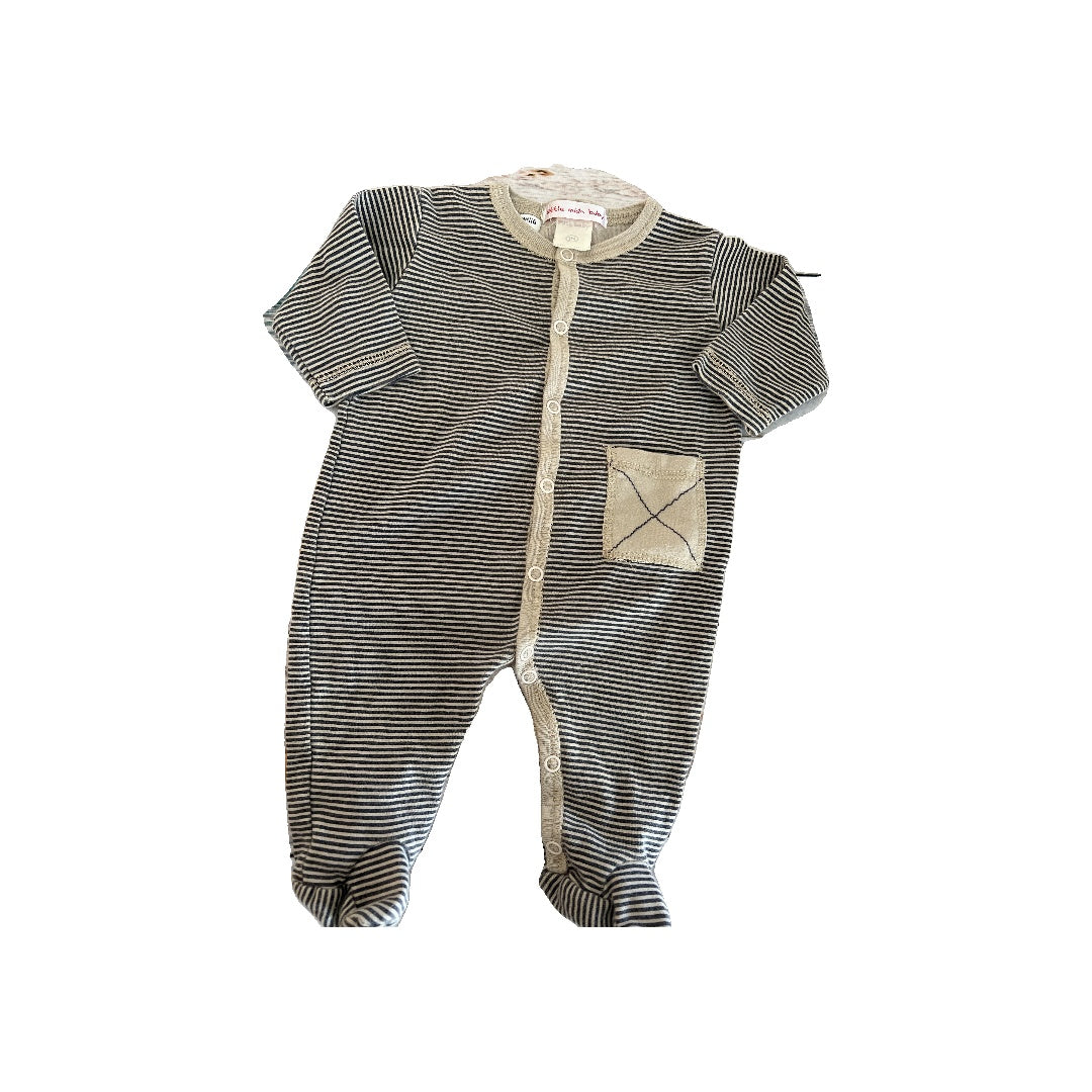 Little Mish Baby Boys orange | Tan | Navy Blue | Stripe Pajamas Size: 3 months orange | Tan | Navy Blue | Stripe