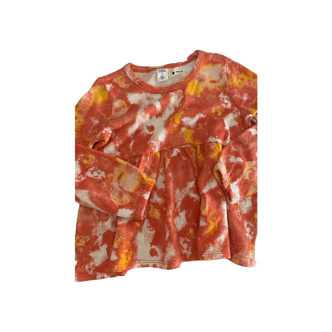 Harper Canyon Girls orange | Tie Dye Long Sleeve T-Shirt Size: 4T orange | Tie Dye