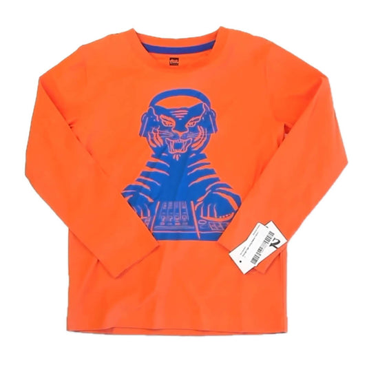 Tea Collection Boys Orange Tiger Long Sleeve T-Shirt Size: 5T Orange Tiger