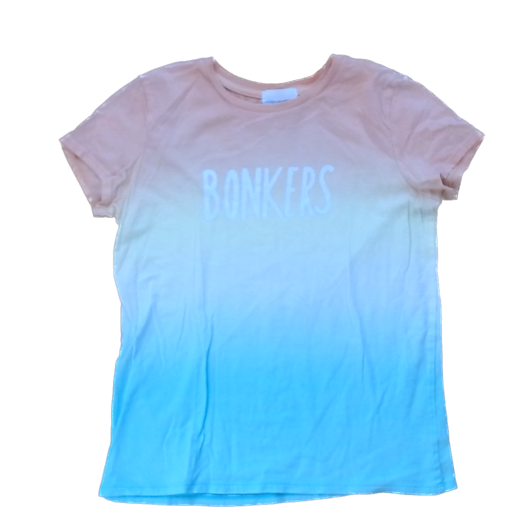 Rockets Of Awesome Girls Orange to Blue Ombre Short Sleeve Shirt Size: 12 Years Orange to Blue Ombre