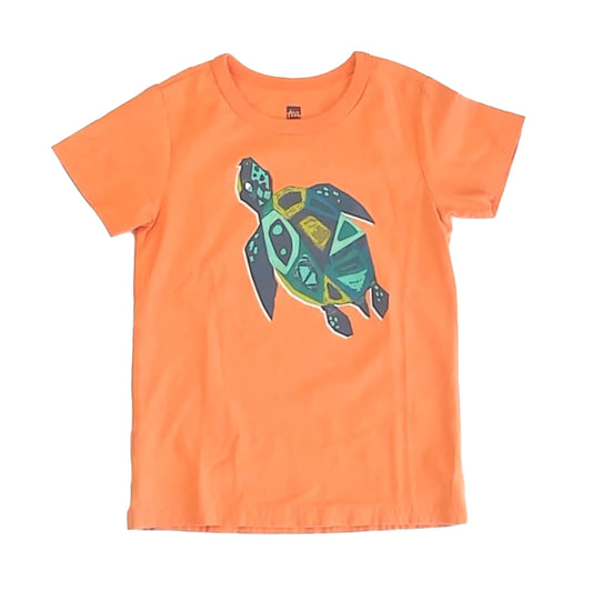 Tea Collection Boys Orange Turtle T-Shirt Size: 4T Orange Turtle