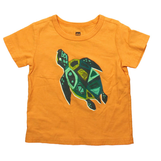 Tea Boys Orange Turtle T-Shirt Size: 12-18 Months Orange Turtle