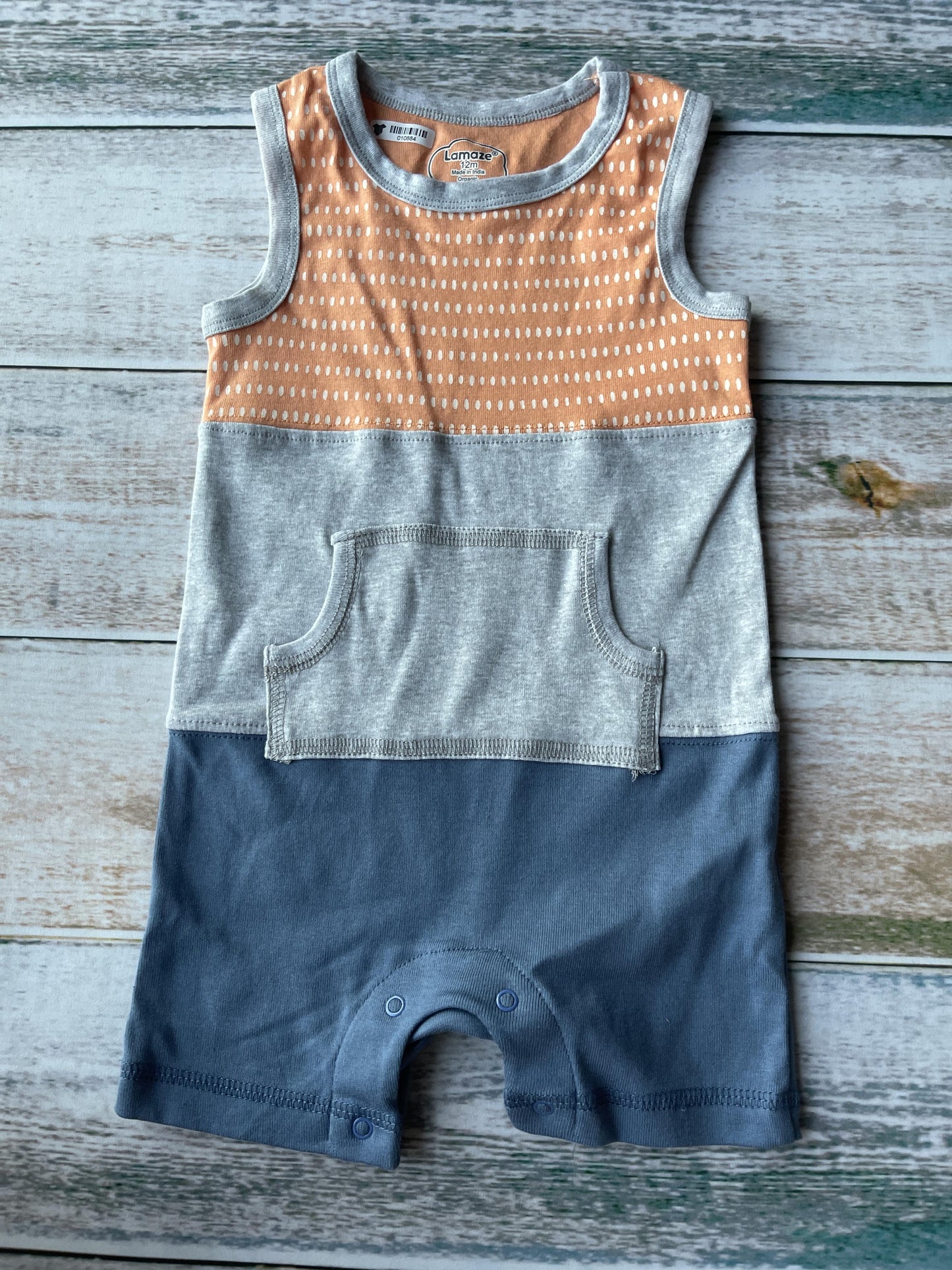 Lamaze Boys orange | White | Light Blue Romper Size: 12 months orange | White | Light Blue