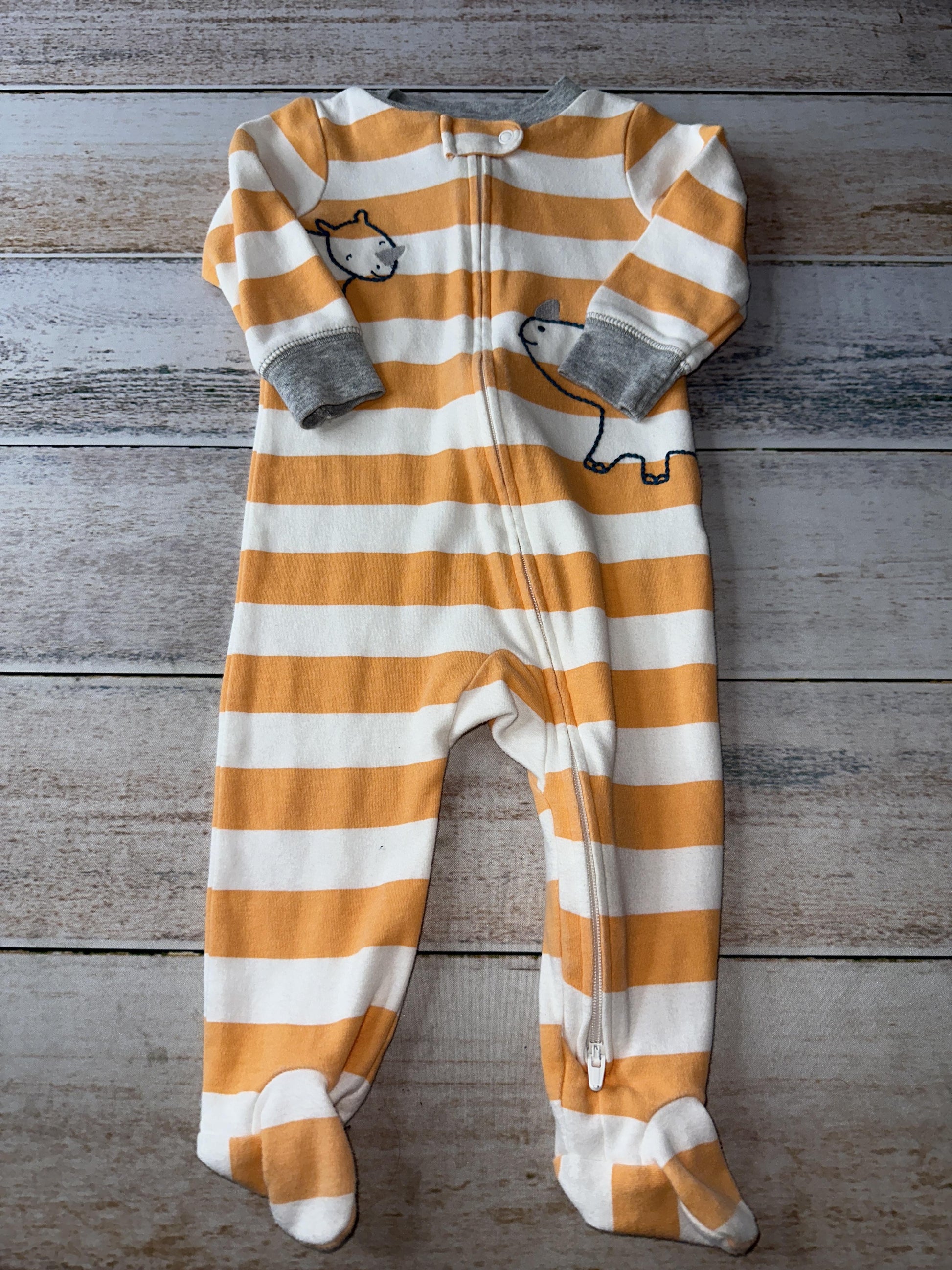 Carters Unisex orange | White | Stripe Pajamas Size: 9 months orange | White | Stripe