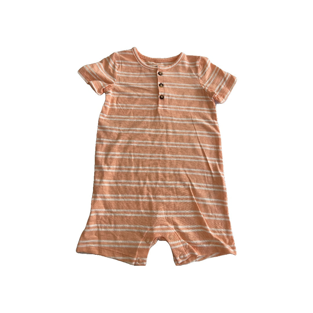Just Born Unisex orange | White | Stripe Romper Size: 18 months orange | White | Stripe