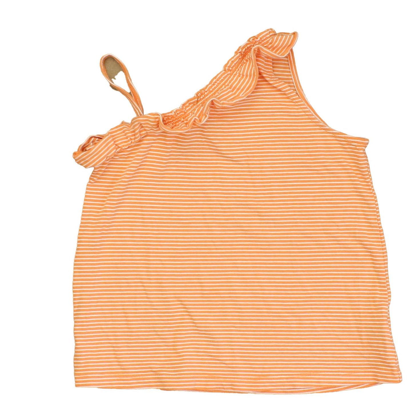 Tucker + Tate Girls Orange | White | Striped Tank Top Size: 5-6 Years