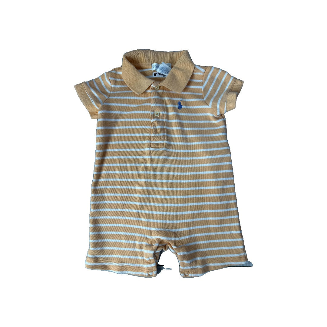 Ralph Lauren Unisex orange | White Romper Size: 6 months orange | White