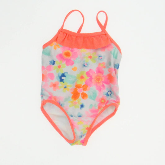 Wonder Nation Girls Orange | White 1-piece Swimsuit Size: 6-9 Months Orange | White