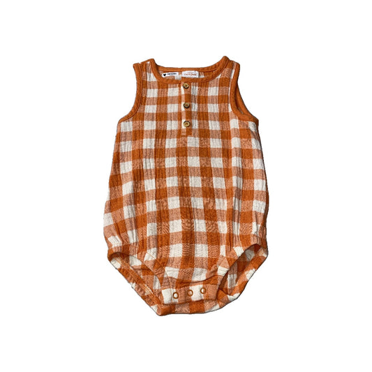 Cat & Jack Unisex orange | White Romper Size: 12 months orange | White