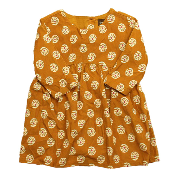 Tea Girls Orange | White Dress Size: 2T