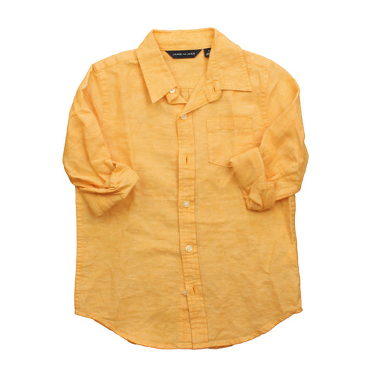 Janie and Jack Boys Orange Button Down Long Sleeve Size: 4T Orange