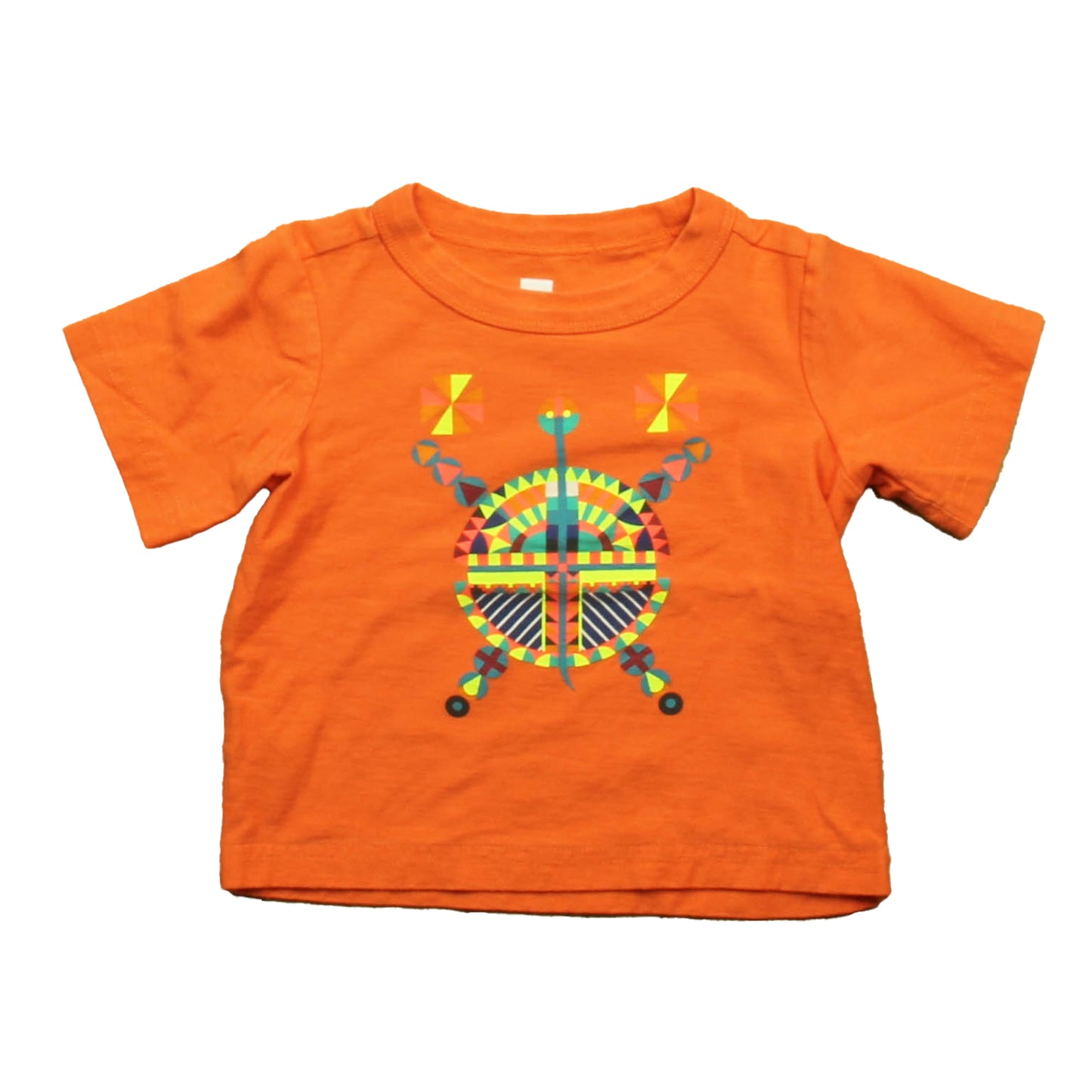 Tea Collection Girls Orange T-Shirt Size: 6-9 Months Orange