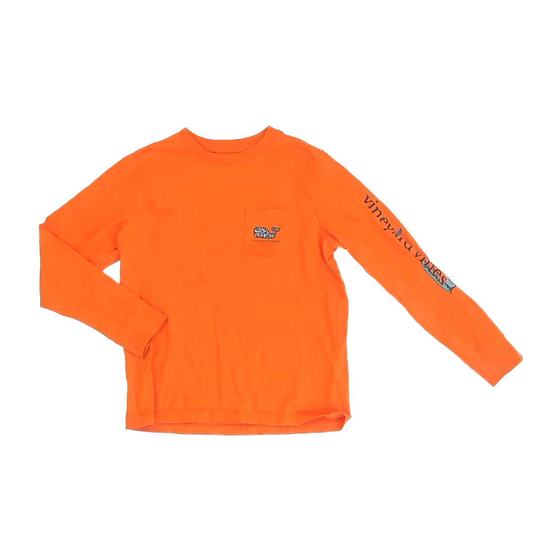 Vineyard Vines Boys Orange Long Sleeve T-Shirt Size: 7 Orange