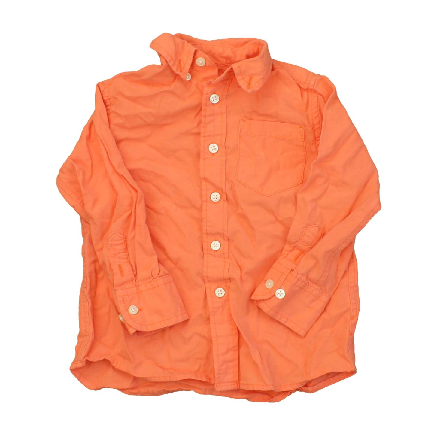 Crewcuts Boys Orange Button Down Long Sleeve Size: 2T Orange