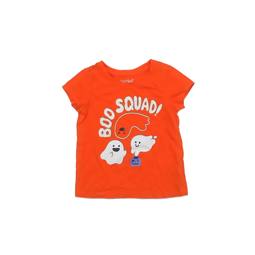 Cat & Jack Girls Orange T-Shirt Size: 4T Orange