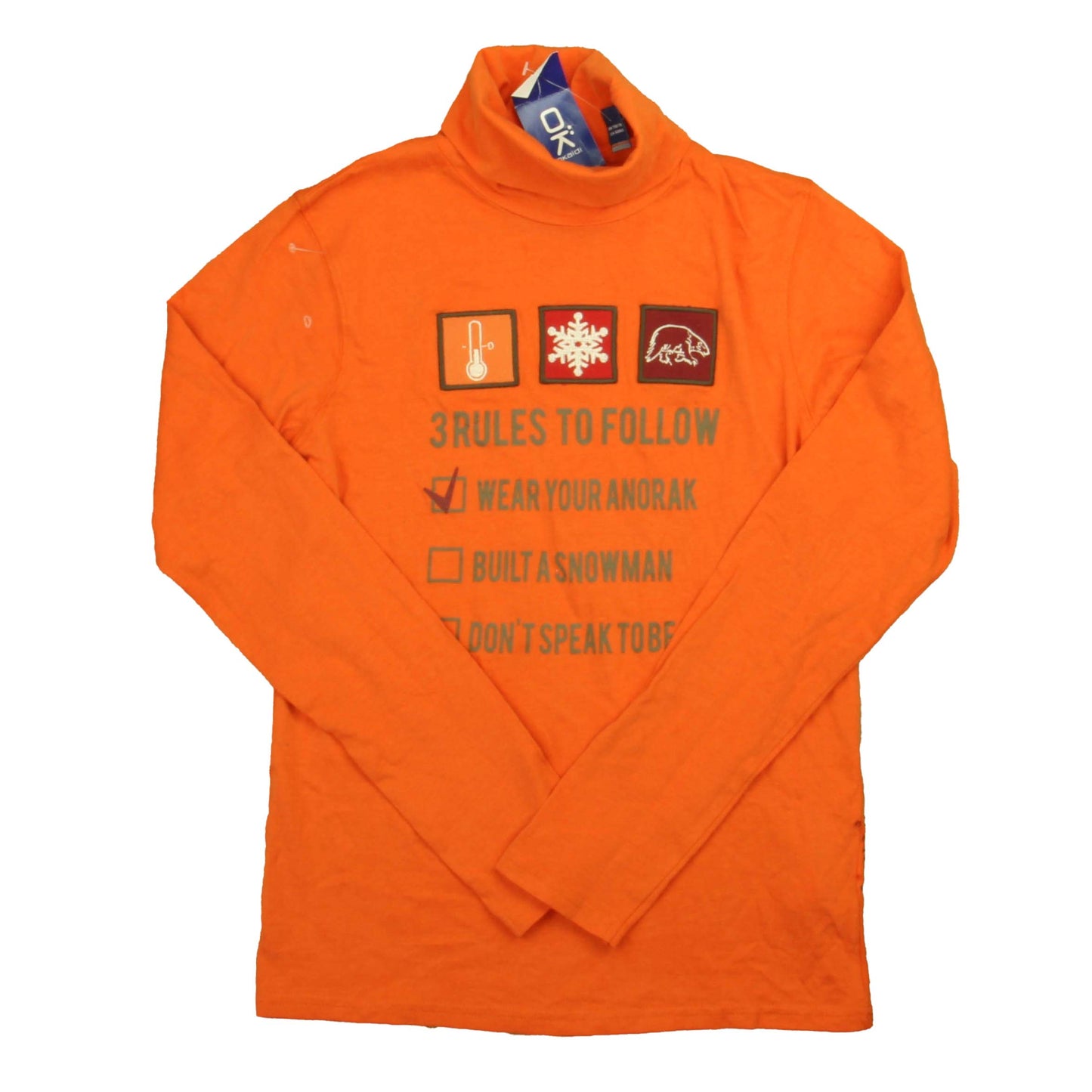 Okaidi Boys Orange Turtleneck Size: 14 Years