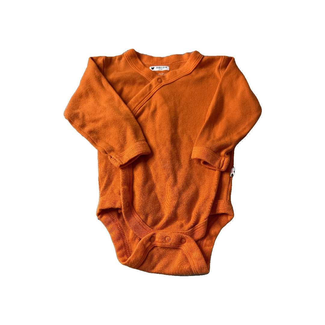 Babysoy Boys orange Onesie Size: 3-6 months orange