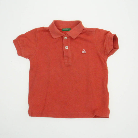 United Colors Of Benetton Boys Orange Polo Shirt Size: 1-2 Years Orange