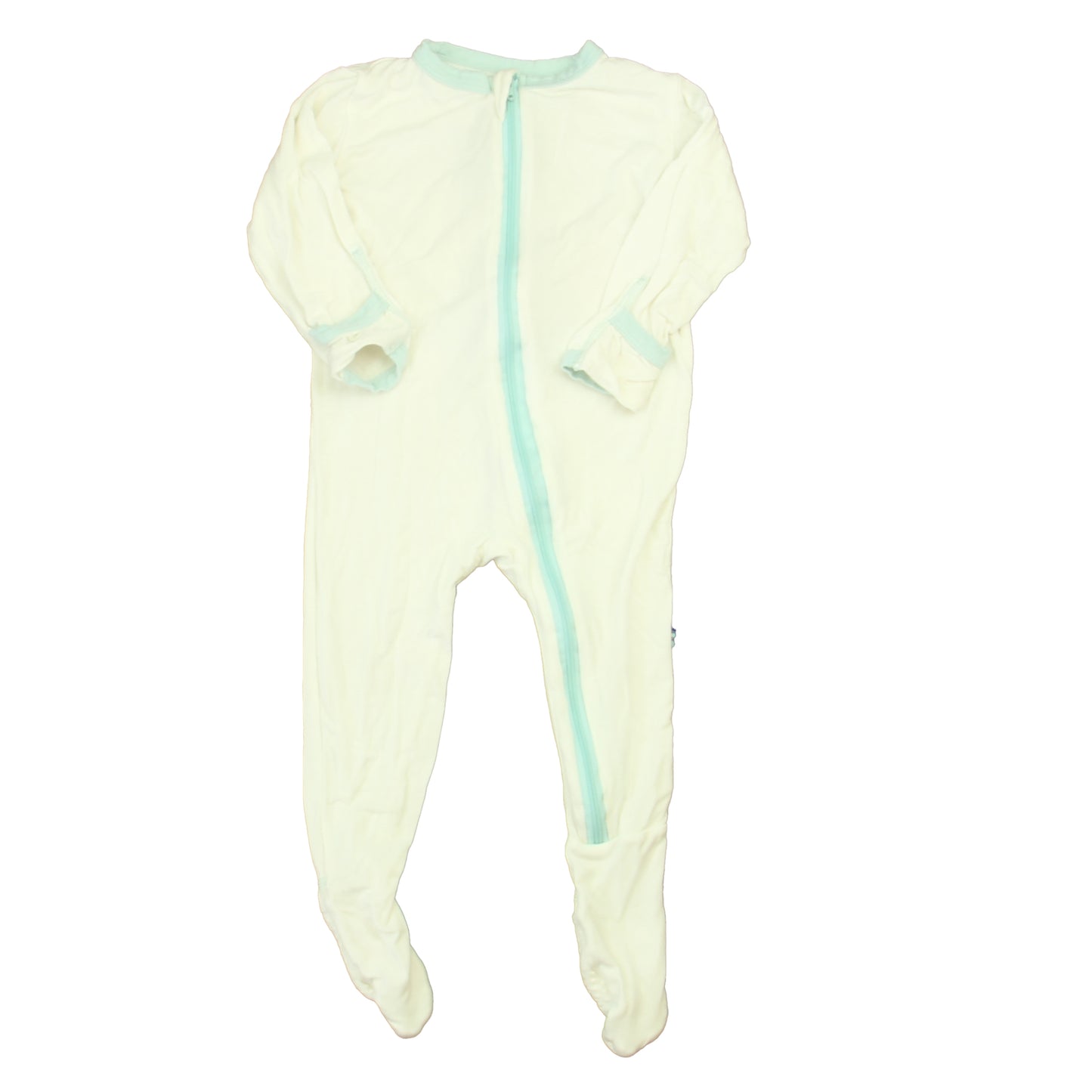 Kickee Pants Boys Pale Aqua 1-piece footed Pajamas Size: 6-9 Months Pale Aqua