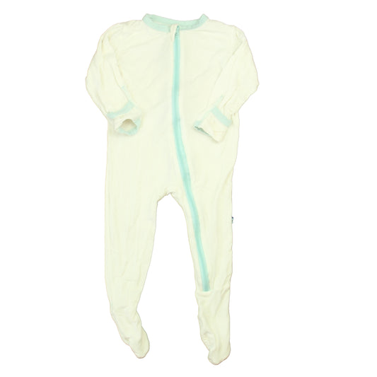 Kickee Pants Boys Pale Aqua 1-piece footed Pajamas Size: 6-9 Months Pale Aqua