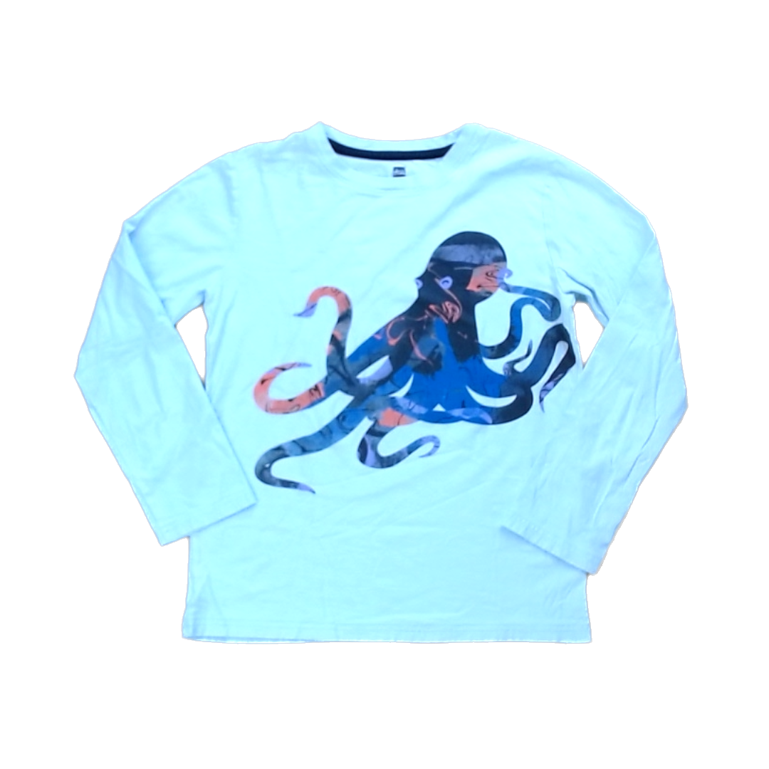 Tea Collection Boys Pale Blue | Octopus Long Sleeve Shirt Size: 14 Years Pale Blue | Octopus