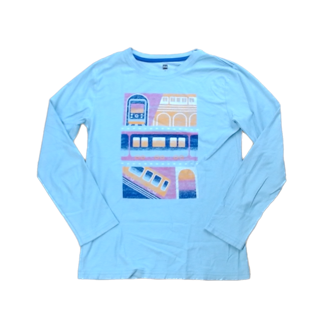 Tea Collection Boys Pale Blue | Railway Long Sleeve Shirt Size: 14 Years Pale Blue | Railway