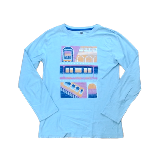 Tea Collection Boys Pale Blue | Railway Long Sleeve Shirt Size: 14 Years Pale Blue | Railway