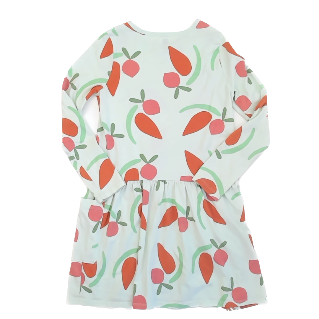 Tea Collection Girls Pale Green | Veggies Dress Size: 12 Years Pale Green | Veggies