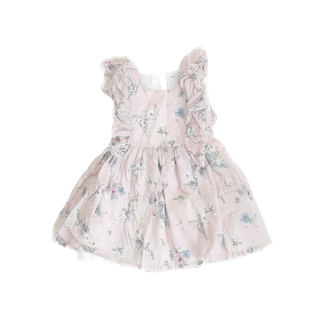 Catherine Malandrino Girls Pale Pink Floral Dress Size: 3T Pale Pink Floral