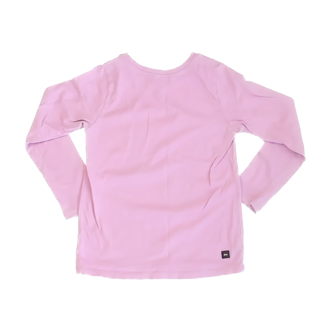 Tea Collection Girls Pale Pink | Orange Bear Long Sleeve Shirt Size: 6 Years Pale Pink | Orange Bear