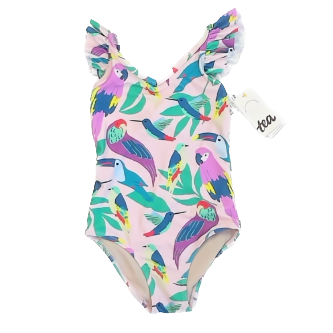 Tea Collection Girls Pale Pink | Parrots Swimwear Size: 6T Pale Pink | Parrots