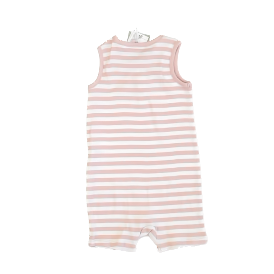 H&M Girls Pale Pink | White Stripe Romper Size: 2T Pale Pink | White Stripe
