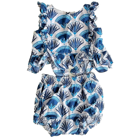 Tea Collection Girls Pale Purple | Blue Apparel Sets Size: 12-18 Months Pale Purple | Blue