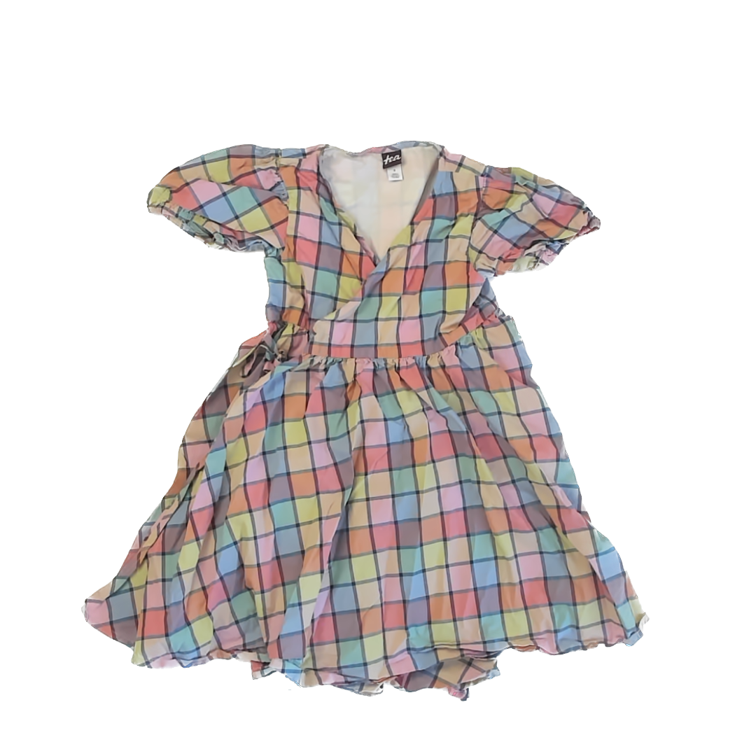 Tea Collection Girls Pastel plaid Dress Size: 5T Pastel plaid
