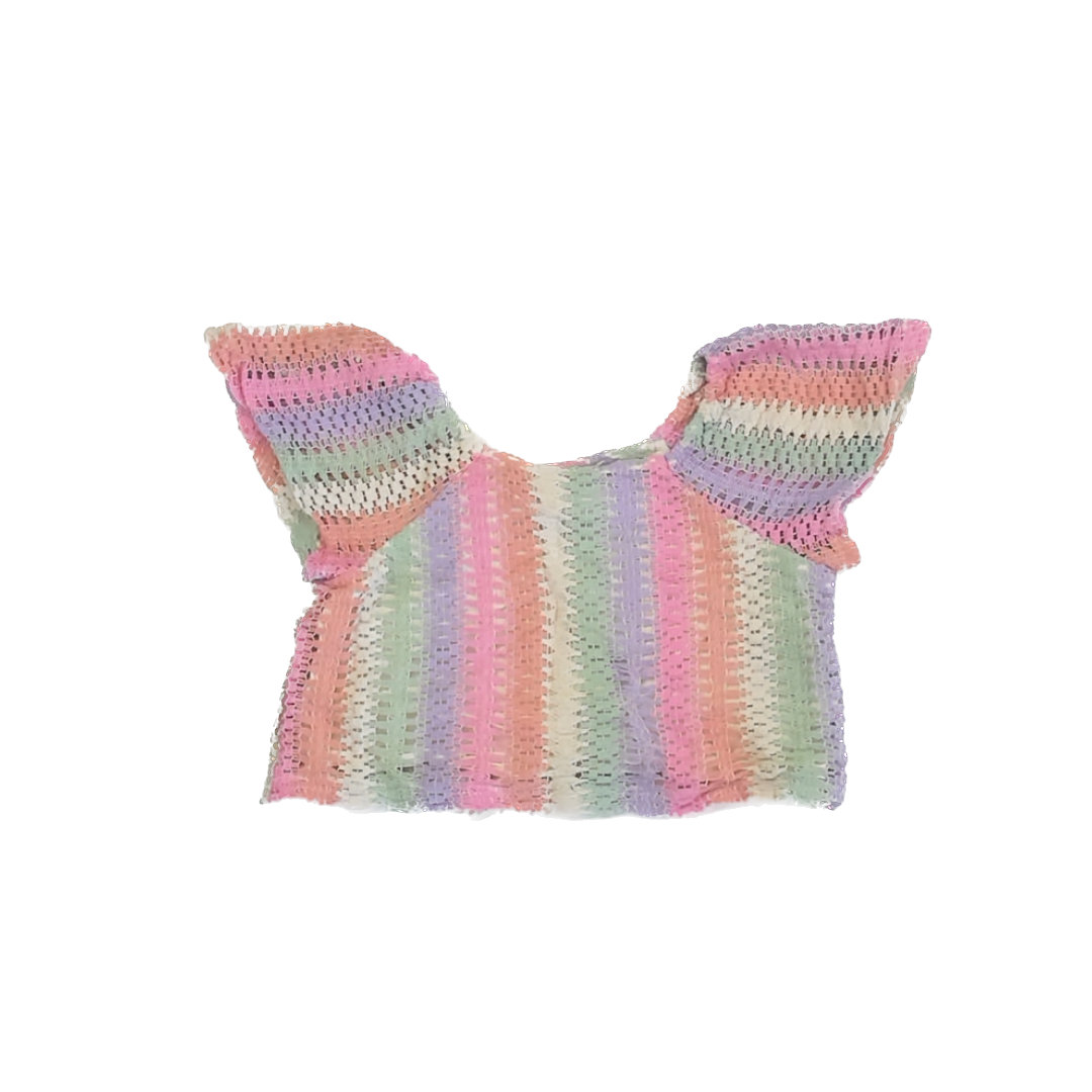 Cotton On Girls Pastel Rainbow Short Sleeve Shirt Size: 8 Pastel Rainbow