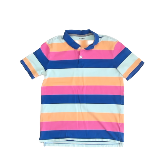 Old Navy Boys Pastel Stripes Polo Shirt Size: XL (14-16) Pastel Stripes