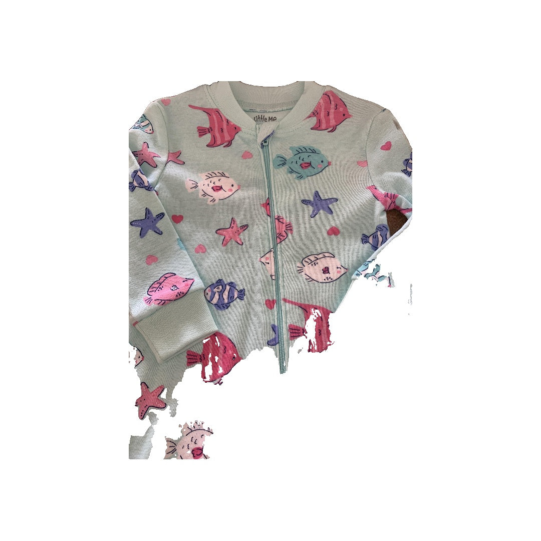 Carters Girls Pattern | Light Blue | pink Pajamas Size: 12M Pattern | Light Blue | pink