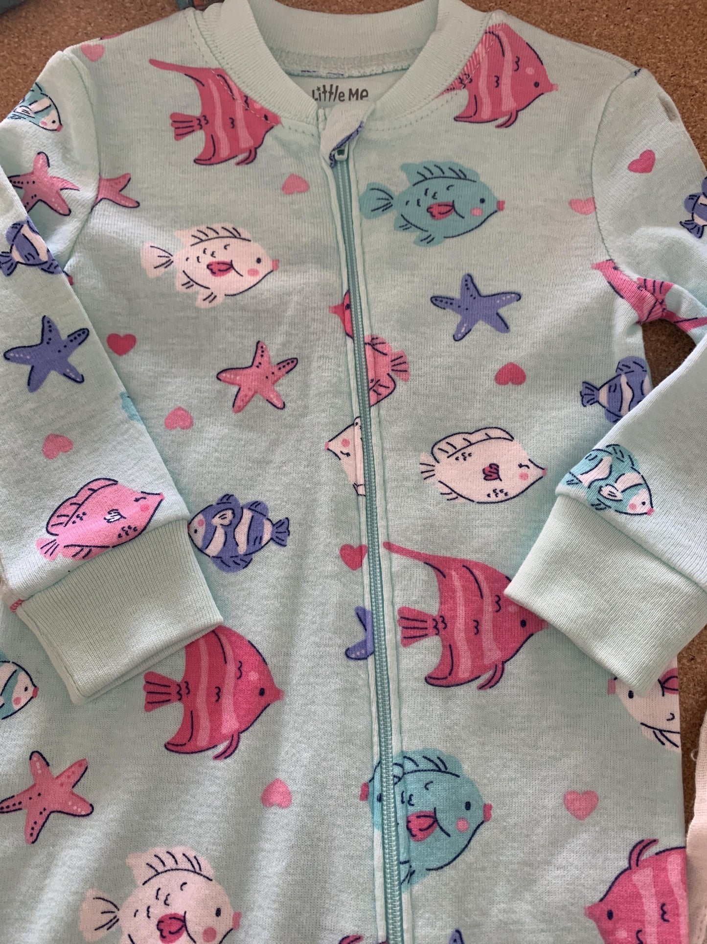 Carters Girls Pattern | Light Blue | pink Pajamas Size: 12M Pattern | Light Blue | pink