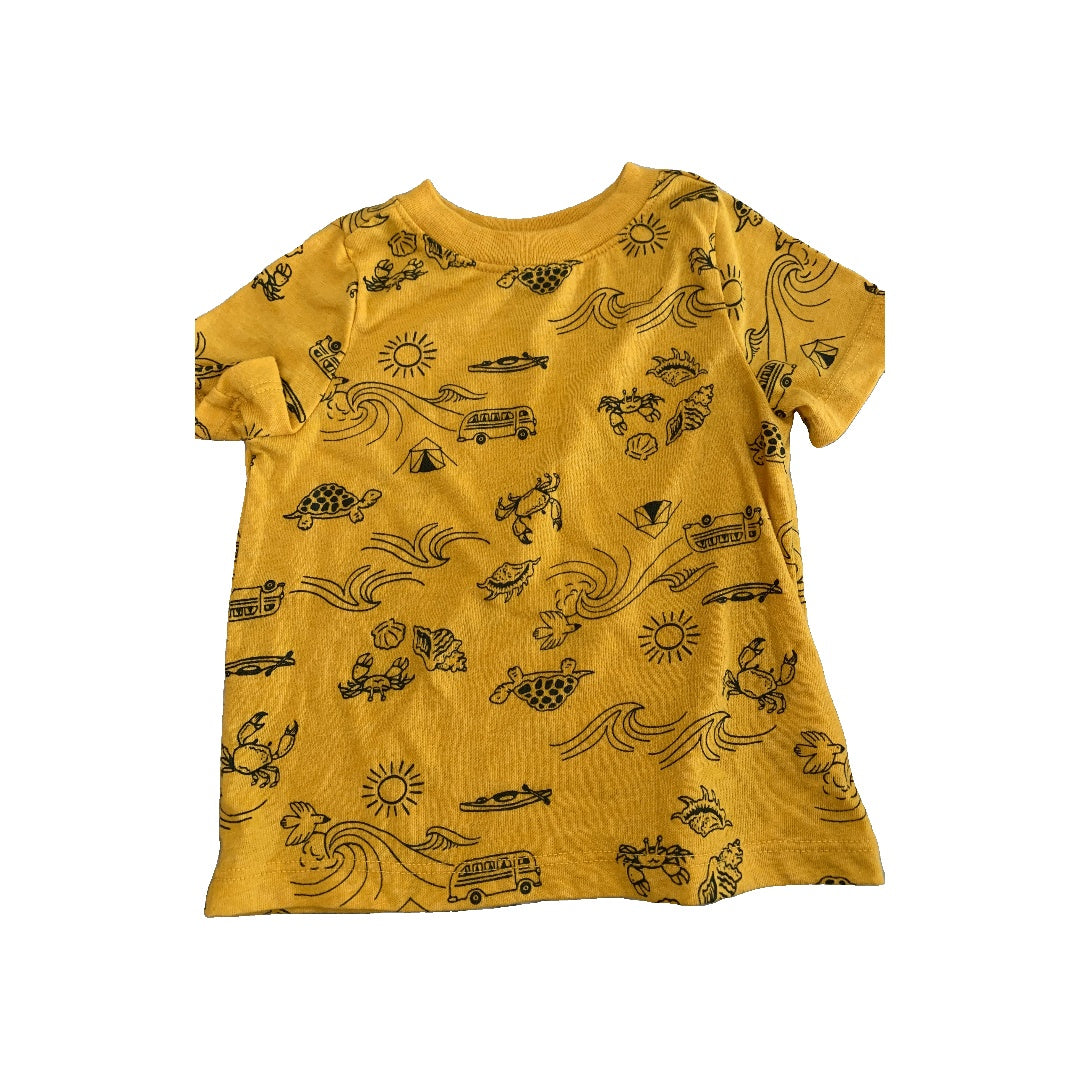 Old Navy Boys Pattern | Navy Blue | Yellow Shirt Size: 12-18 months Pattern | Navy Blue | Yellow
