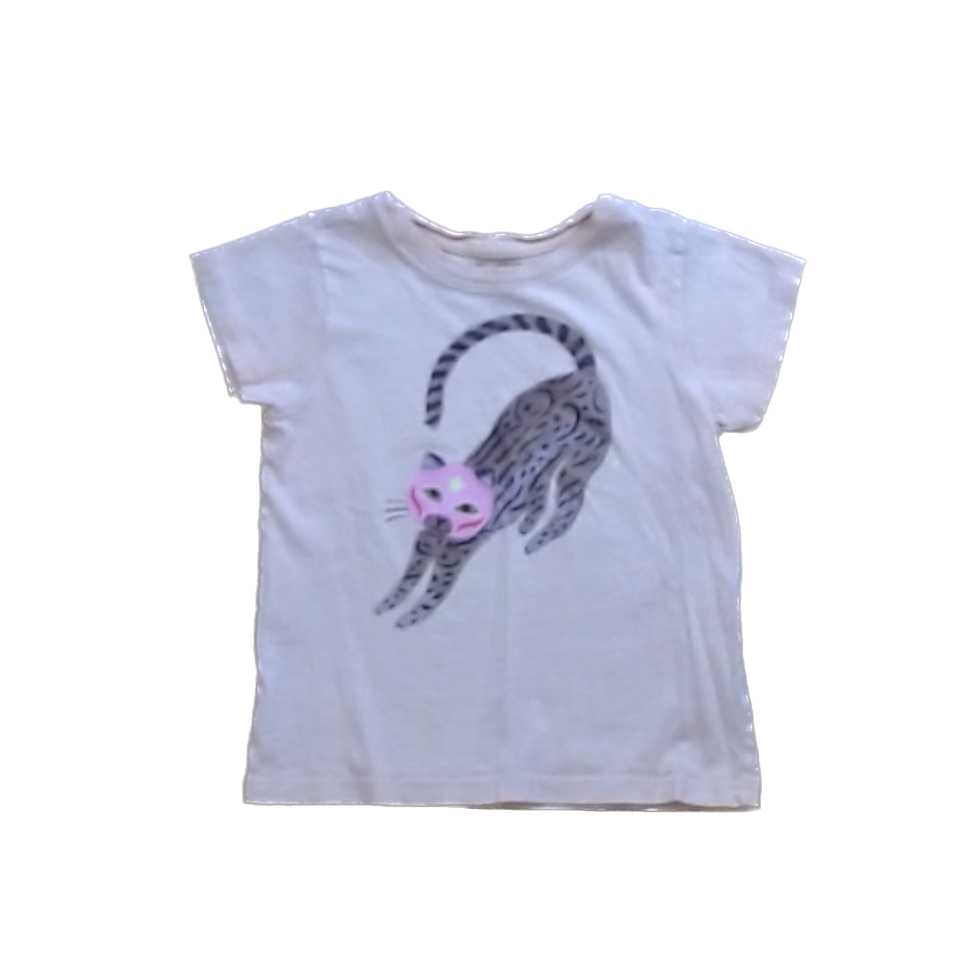 Tea Collection Girls Peach | Cat Shirt Size: 3T Peach | Cat