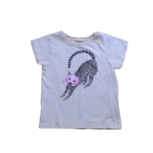 Tea Collection Girls Peach | Cat Shirt Size: 3T Peach | Cat