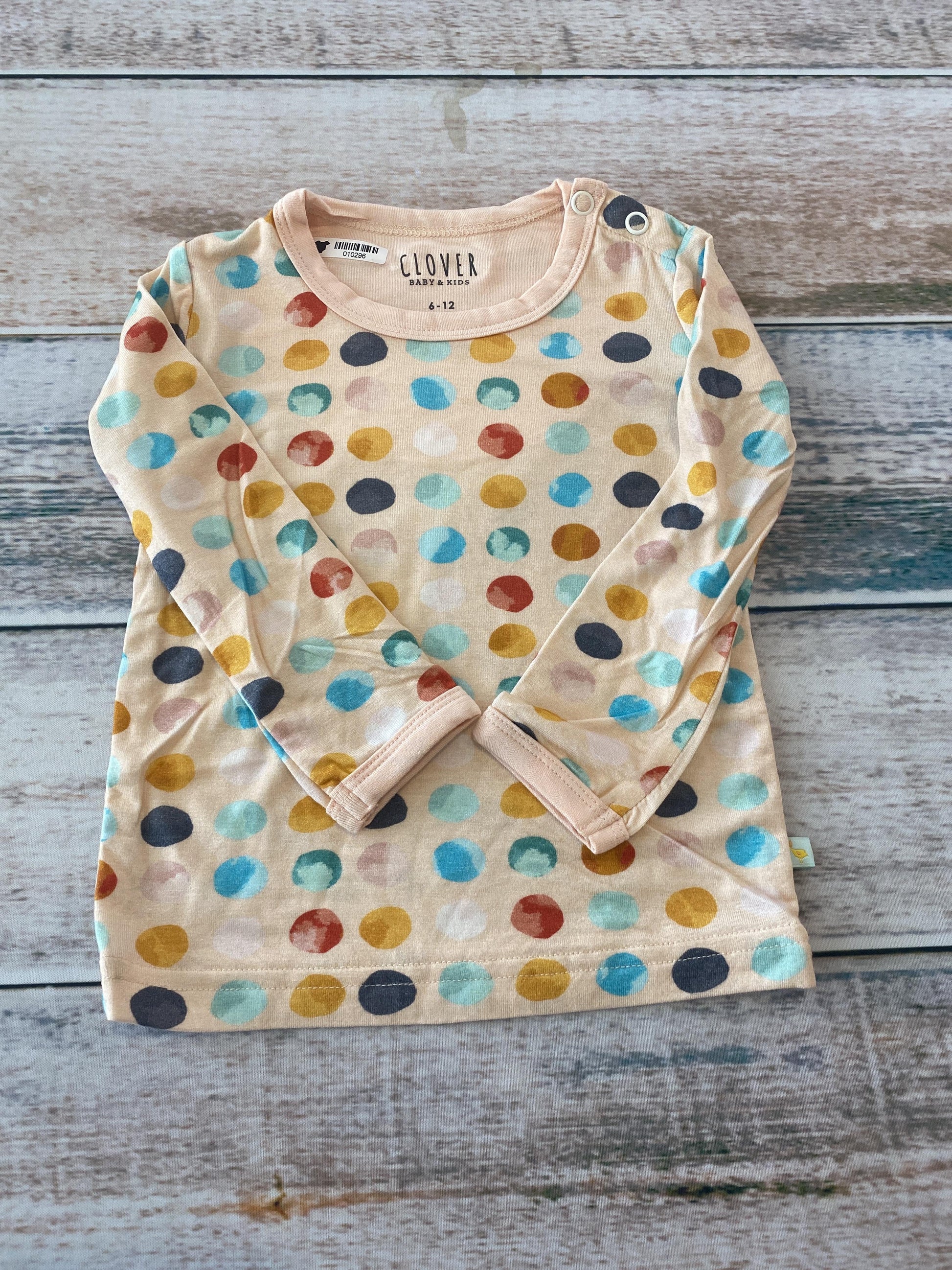 Clover Baby & Kids Girls Peach | Dots Pajamas Size: 6-12 months Peach | Dots