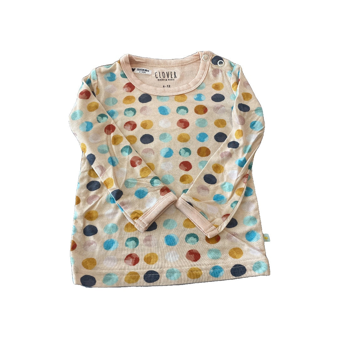 Clover Baby & Kids Girls Peach | Dots Pajamas Size: 6-12 months Peach | Dots