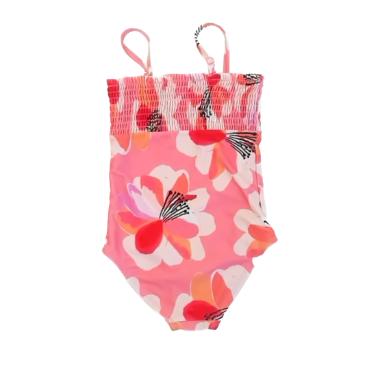 Tea Collection Girls Peach | Floral One Piece Swimwear Size: 6T Peach | Floral One Piece
